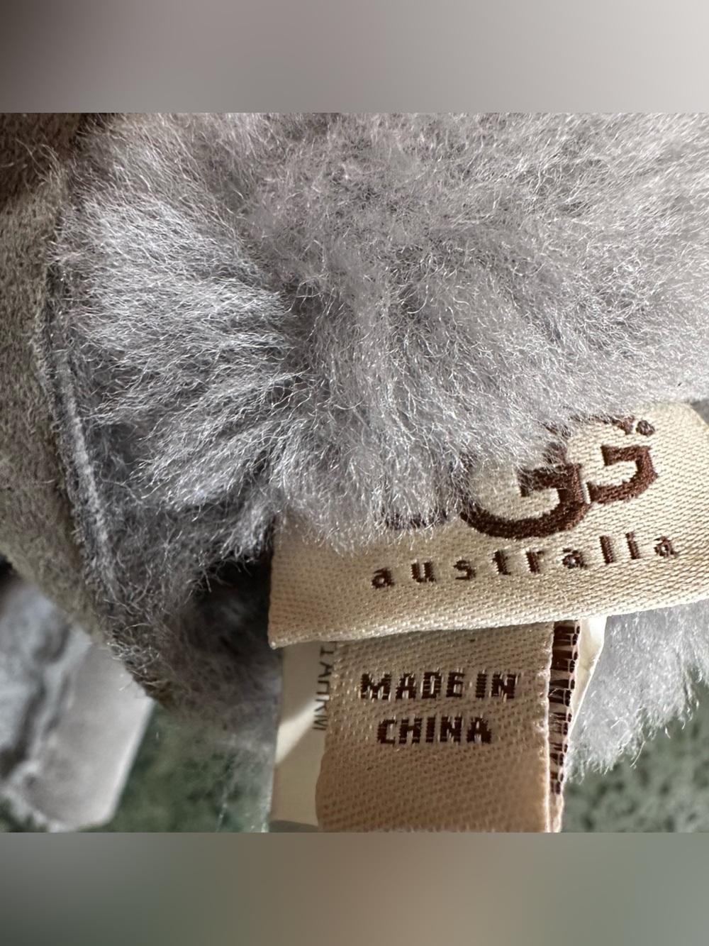 UGG Gloves Shearling Water Resistant Bow Shorty Gray Large Holiday Gift NEW - Picture 7 of 8